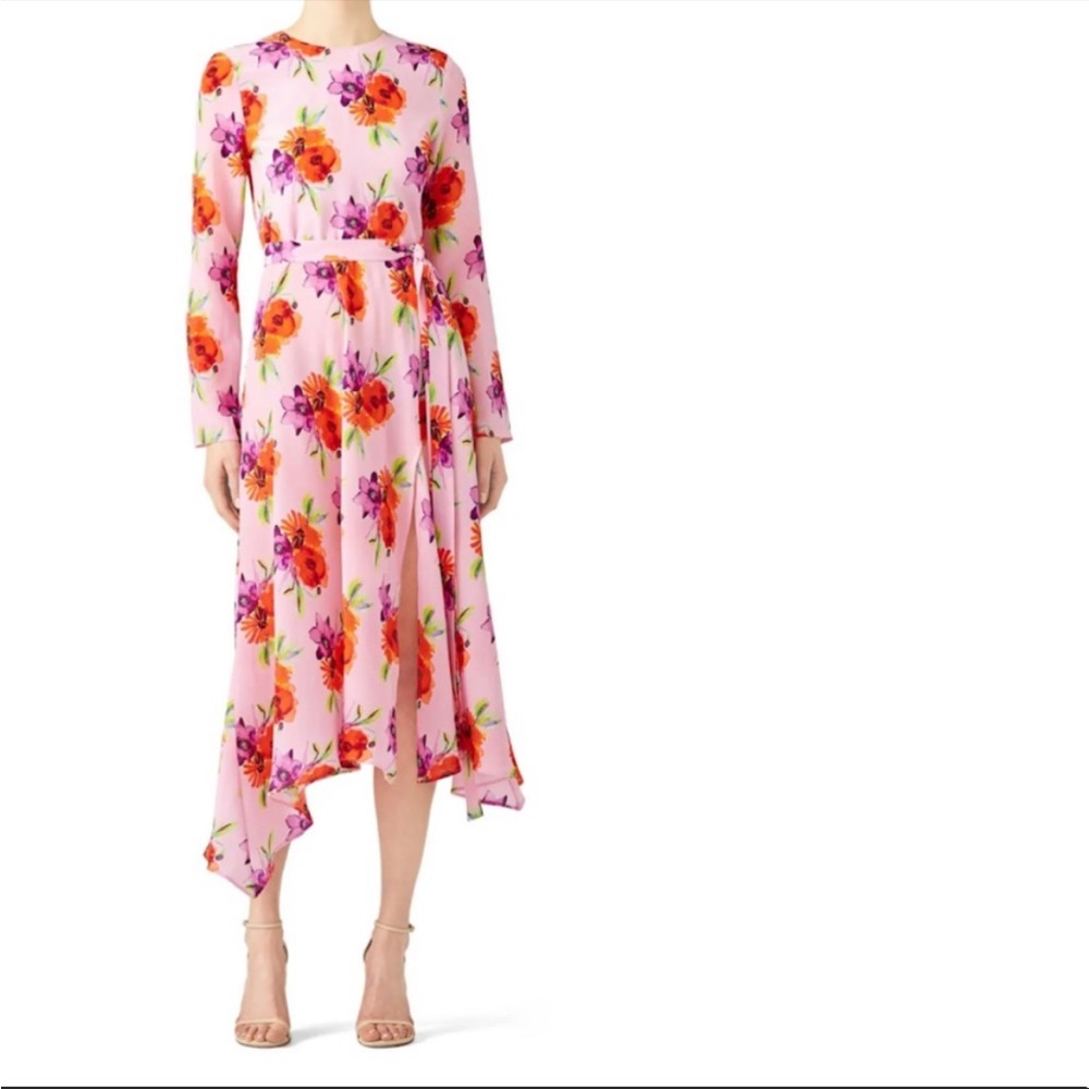 MSGM Milano Pink Floral Long Sleeve Maxi Dress
